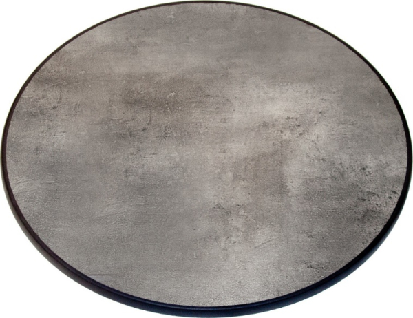 Tischplatte Lagos 70 cm rund Dekor HPL Beton dunkel, Kunststoffkante anthrazit  Trägermaterial Holzspanplatte